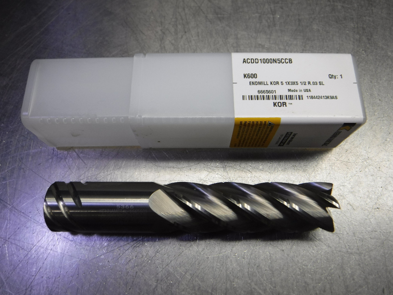 Kennametal 1" 5 Flute Coolant Thru Carbide Endmill ACDD1000N5CCB K600