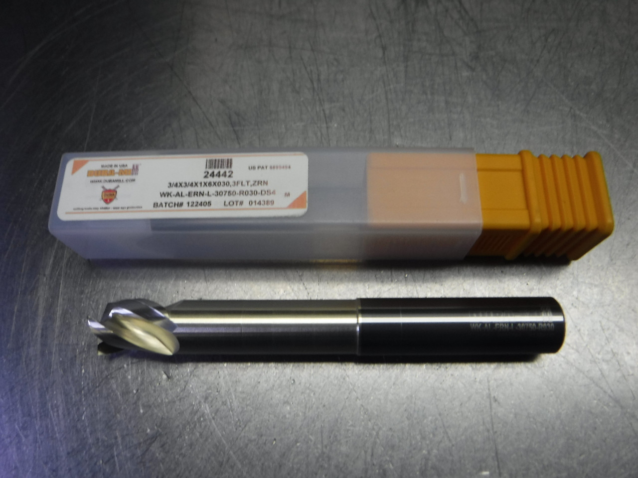 DuraMill 3/4" 3 Flute Carbide Endmill 3/4x3/4x1x6x030 3FLT ZRN