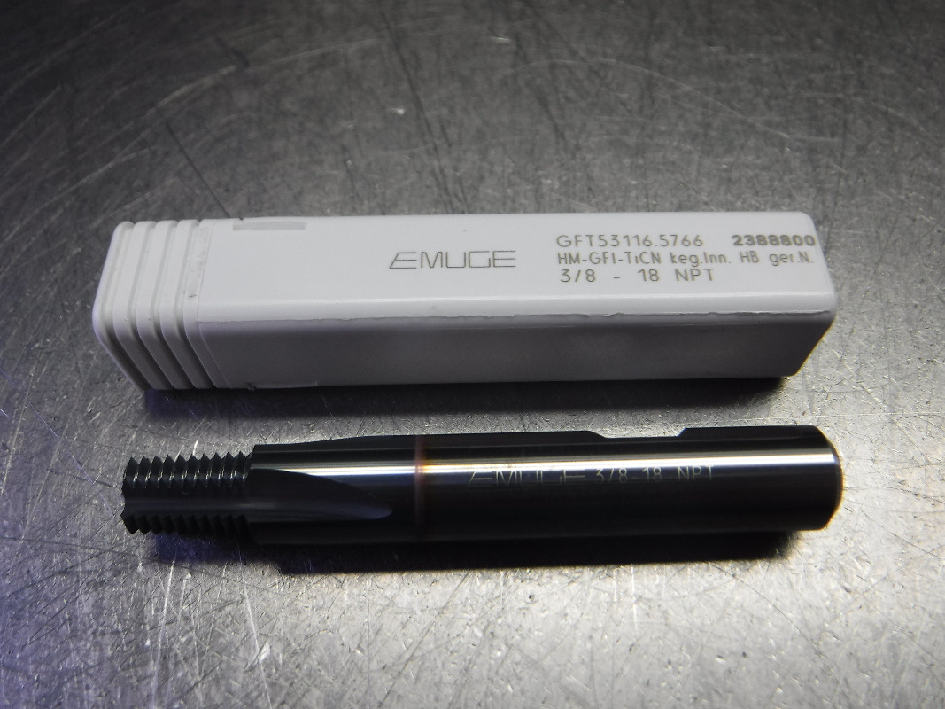 Emuge 3/818 NPT 4 Flute Carbide Thread Mill 1/2" Shank GFT53116.5766