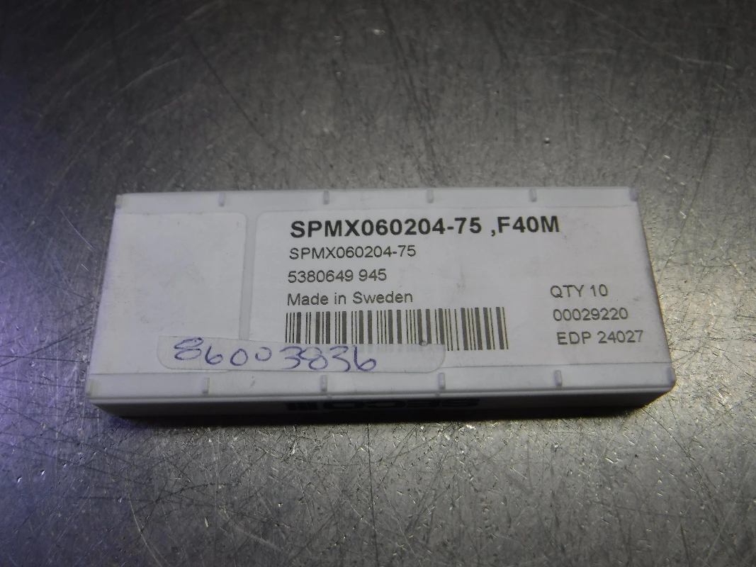 Spmx Insert SECO Carbide Inserts QTY10 SPMX060204-75 F40M - Superior Machine & Tool