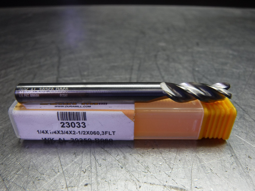 DuraMill 1/4" Carbide Endmill 3 Flute WKAL30250R060 Superior Machine & Tool