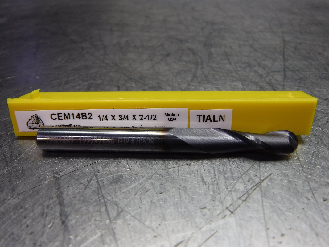 Gorilla Mill Primate 1/4" Carbide Ball Nose Endmill 2 Flute CEM14B2