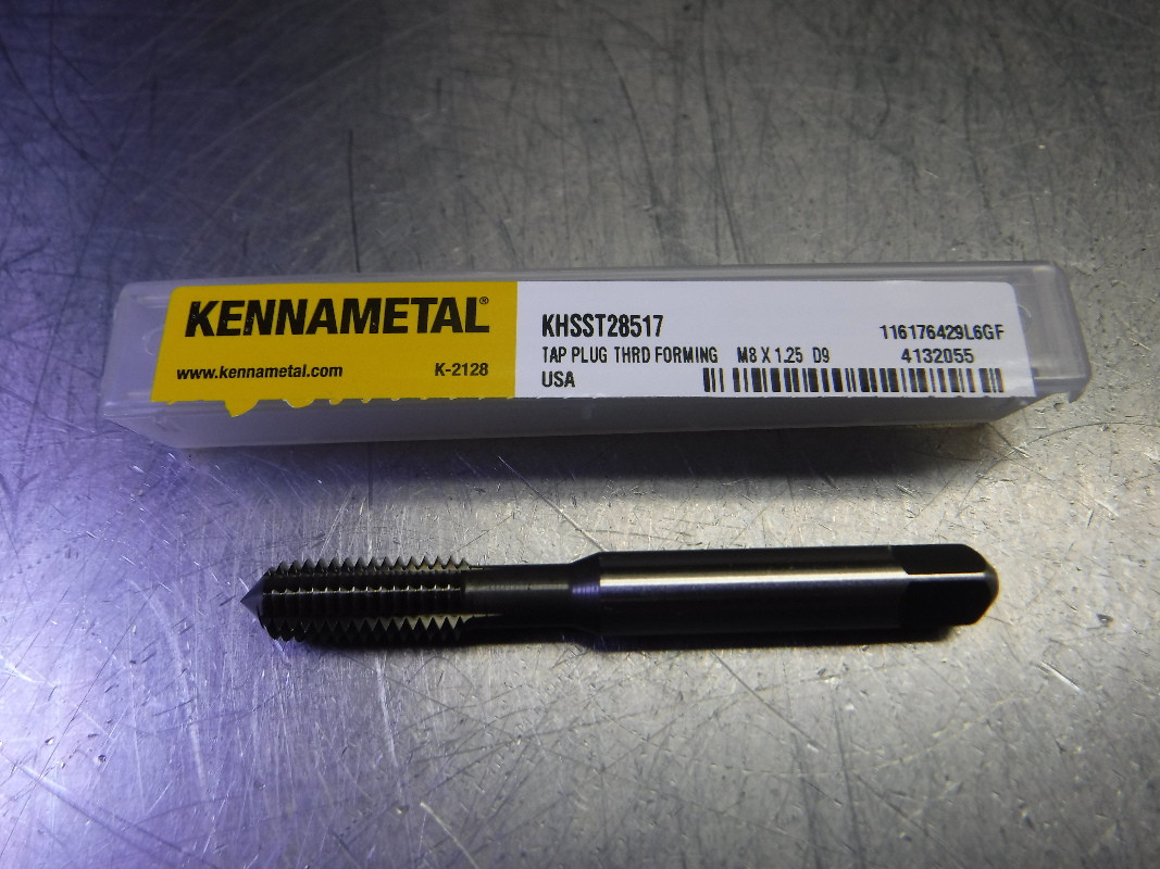 Form Plug Tap Kennametal M8x1.25 HSS Thread Form Plug Tap QTY6 KHSST28517 - Superior ...