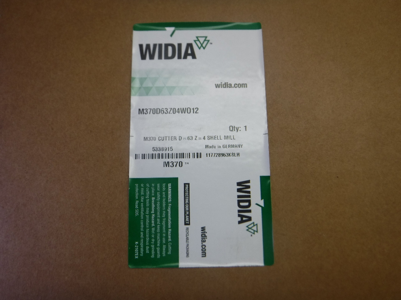 Widia 63mm Indexable Facemill 22mm Arbor M370D63Z04W012 Superior Machine   Tool