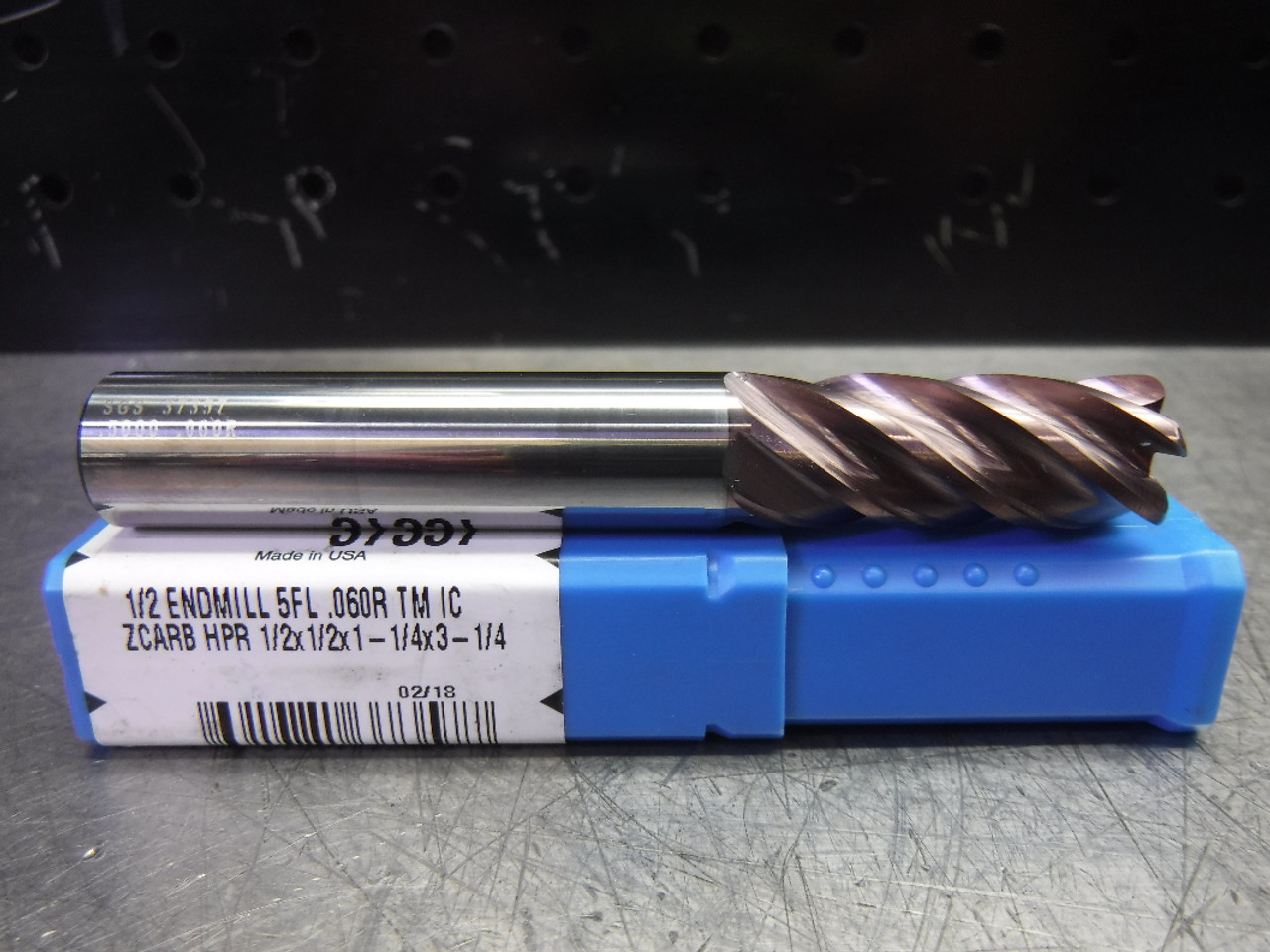 Kyocera 1/2" Carbide Endmill .060 Rad Coolant Thru 5 Flute 37357