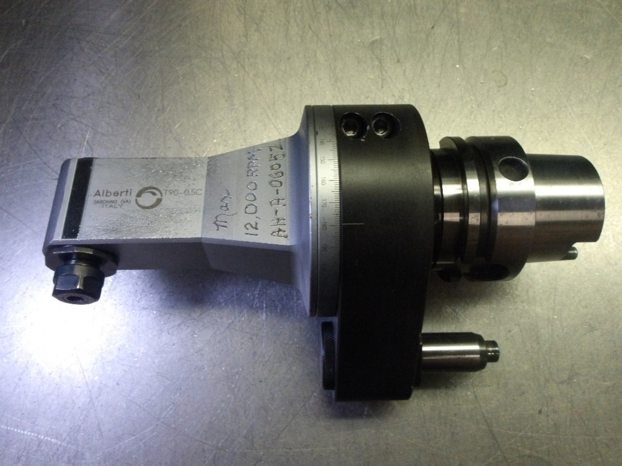 Alberti HSK63 ER11 Right Angle Head Milling Attachment T900.5C