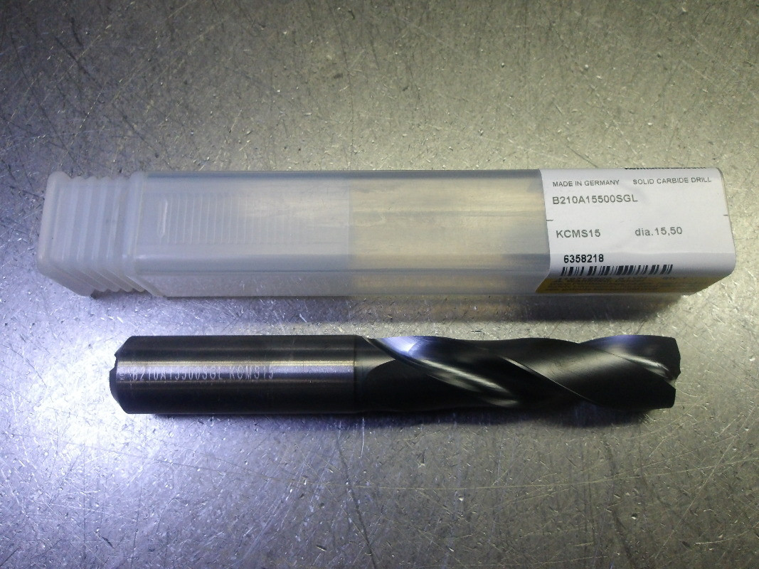 Kennametal 15.5mm Coolant Thru Carbide Drill B210A15500SGL KCMS15