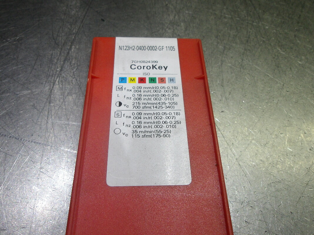 Sandvik Carbide Grooving Inserts QTY10 N123H2-0400-0002-GF Sandvik Carbide Grooving Inserts QTY10 N123H2-0400-0002-GF