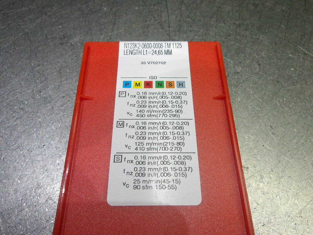 Sandvik Carbide Grooving Inserts QTY10 N123K2-0600-0008-TM 1125