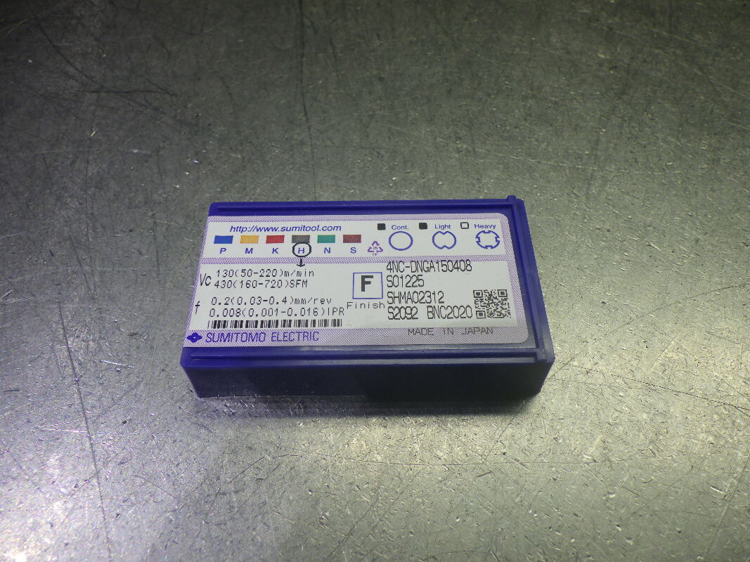 Sumitomo 4 Sided CBNTipped Carbide Insert QTY1 4NC-DNGA150408 