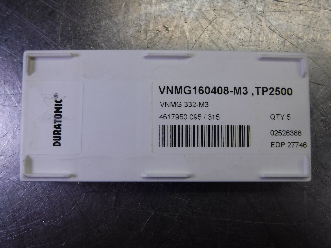 SECO Carbide Inserts QTY5 VNMG160408-M3 / VNMG332-M3 TP2500 
