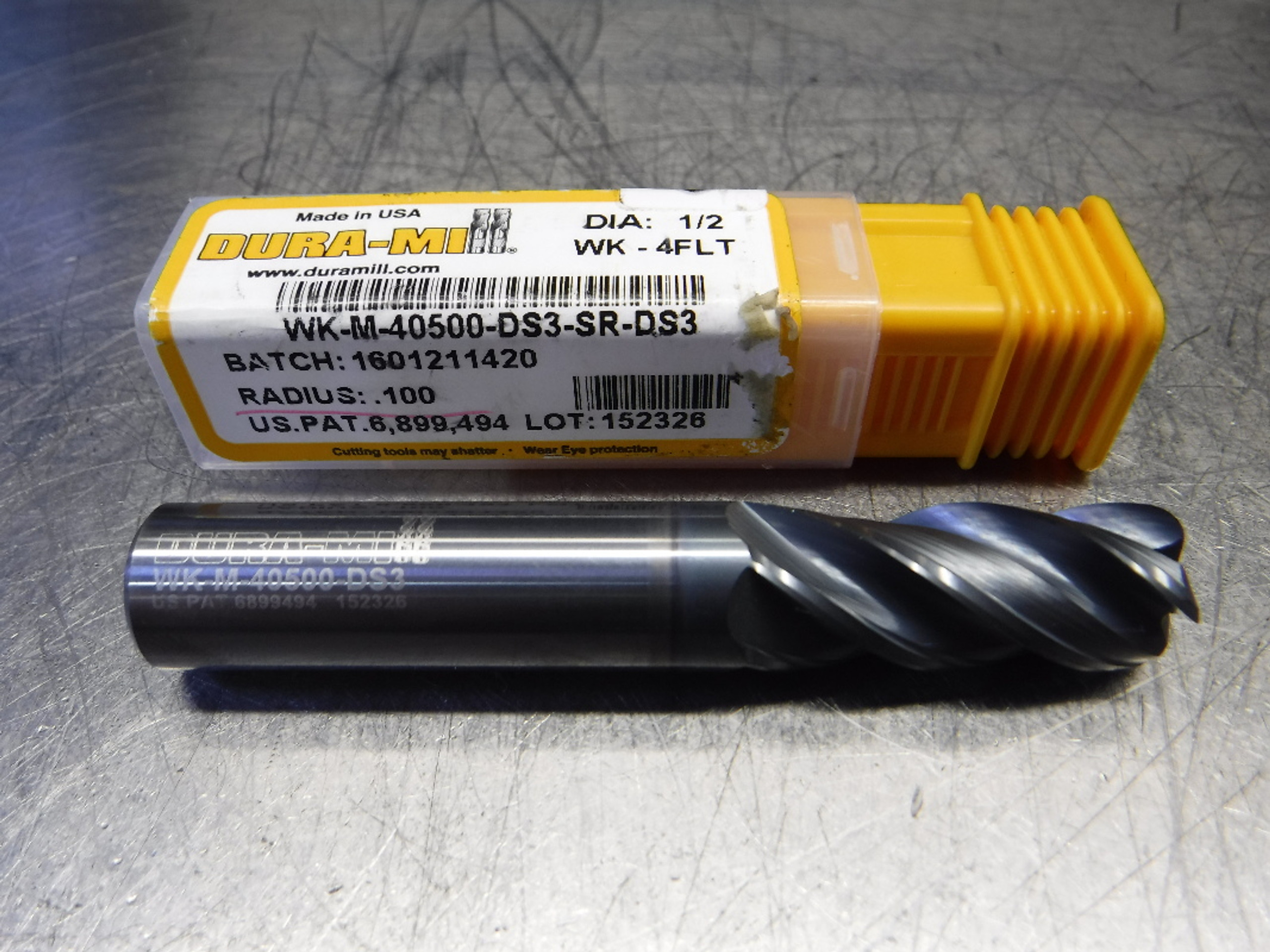 DuraMill 1/2" 4 Flute Carbide Endmill 1/2" Shank WKM40500DS3SRDS3