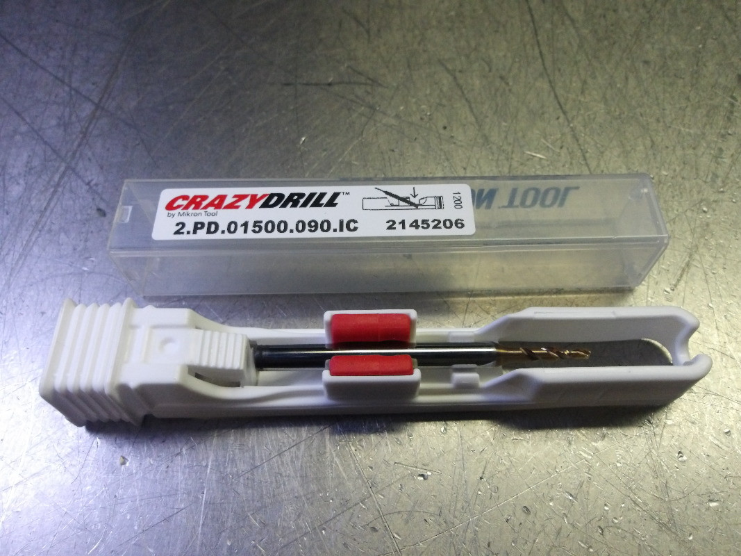Mikron CrazyDrill 1.50mm Coolant Thru Carbide Drill 2.PD.01500.090.IC