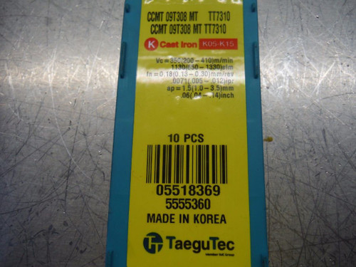 TaeguTec Carbide Inserts QTY10 CCMT 09T308 MT TT7310 (LOC2178A)