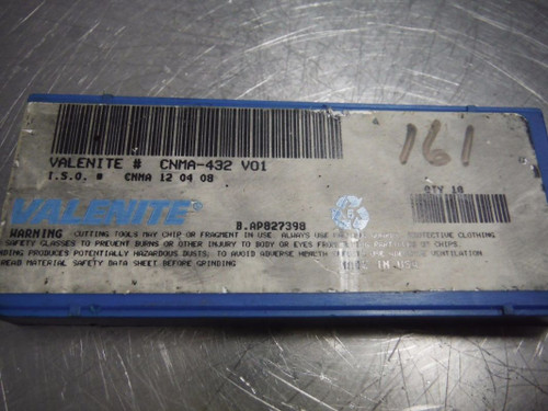 Valenite Carbide Inserts QTY10 CNMA 12 04 08 V01 (LOC1298D)