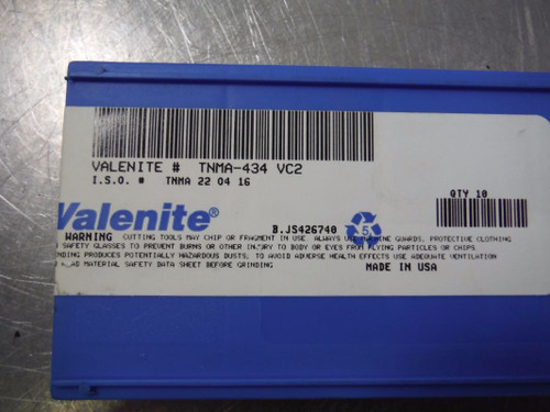 Valenite Carbide Inserts QTY10 TNMA 22 04 16 VC2 (LOC1298D)