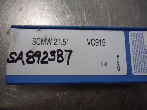 Valenite Carbide Inserts QTY10 SCMW 21 51 VC919 (LOC1298D)
