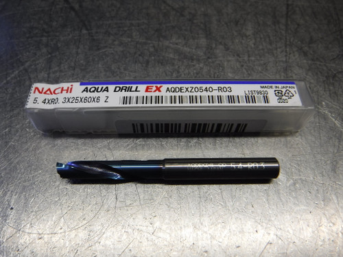 Nachi Aqua Drill EX 5.4mm Carbide Drill 6mm Shank 5.4xR0.3x25x60x6 Z (LOC1051B)
