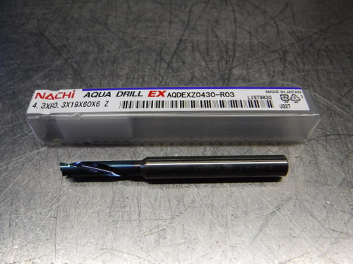 Nachi Aqua Drill EX 4.3mm Carbide Drill 6mm Shank 4.3xR0.3x19x60x6 Z (LOC117)