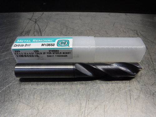 Metal Removal 1/2" Carbide Drill 1/2" Shank M13653 (LOC833B)
