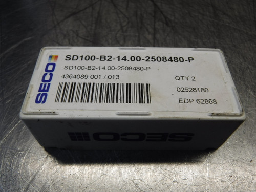 Seco Carbide Tip Drill Inserts QTY2 SD100-B2-14.00-2508480-P (LOC968B)