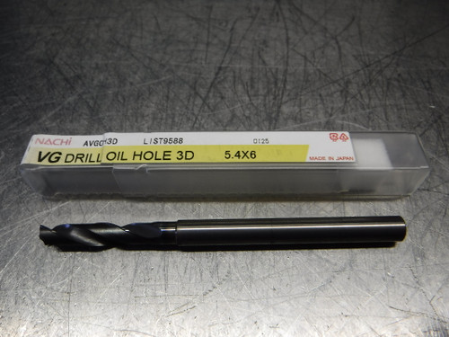 Nachi VG Drill Oil Hole 3D 5.4mm Carbide Drill 6mm Shank L9588 5.4 3D (LOC2091A)