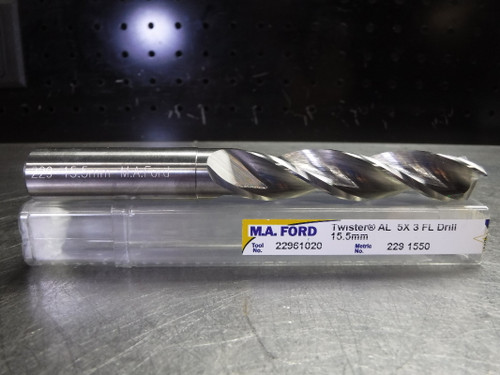 M.A. Ford Twister AL 15.5mm Carbide Drill 3 Flute ALuminum 22961020 (LOC1983A)