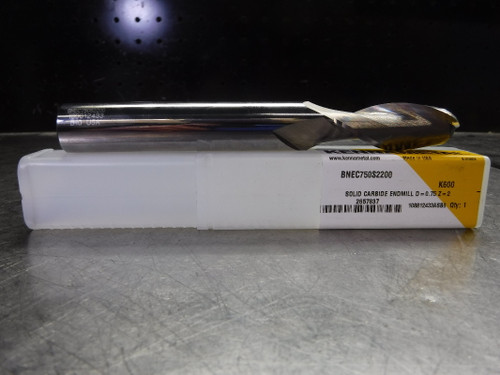 Kennametal 3/4" Solid Carbide Endmill 2 Flute BNEC750S2200 K600 (LOC1974B)