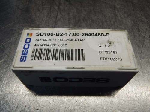 Seco Carbide Tip Drill Inserts QTY2 SD100-B2-17.00-2940480-P (LOC968B)