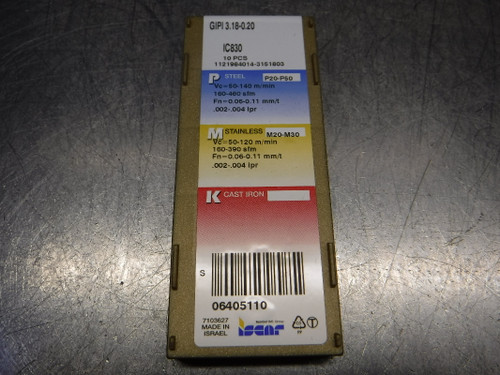 Iscar Carbide Grooving Inserts QTY10 GIPI 3.18-0.20 IC830 (LOC1380B)
