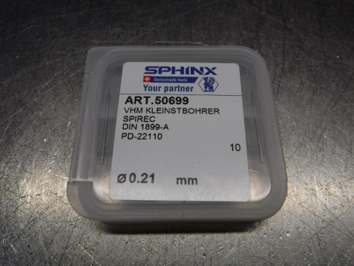 Sphinx 0.21mm Carbide Micro Drill QTY10 ART.50699 (LOC2712B)