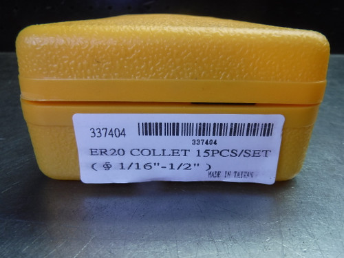 GS ER20 15 pcs Collet Set (1/16" - 1/2") with Case 337404 (LOC1549)