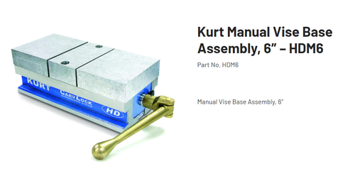 Kurt CarvLock 6" Manual Vise w/ Aluminum 1.73" Height Jaw Kit HDM6 (STK)