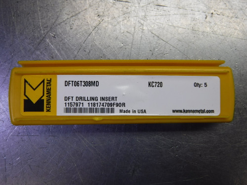 Kennametal Carbide Inserts QTY5 DFT06T308MD KC720 (LOC997B)