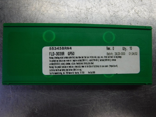 Tool-Flo Carbide Threading Inserts QTY10 FLD-3038R GP50 (LOC1411A)