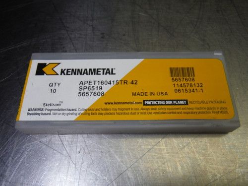Kennametal/Stellram Carbide Inserts QTY10 APET160415TR-42 SP6519 (LOC2091B)