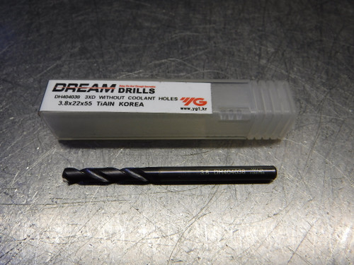 YG Dream Drills 3.8mm 2 Flute Carbide Drill 3.8mm Shank DH404038 (LOC444)