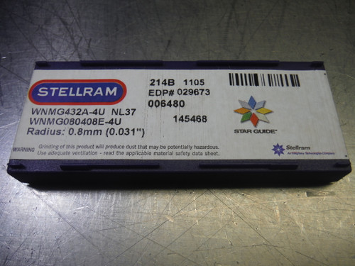 Stellram Carbide Inserts QTY10 WNMG432A-4U / WNMG080408E-4U NL37 (LOC1363B)