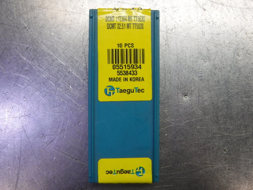TaeguTec Carbide Inserts QTY10 DCMT 11T304 MT / DCMT 32.41 MT TT5030 (LOC1589)
