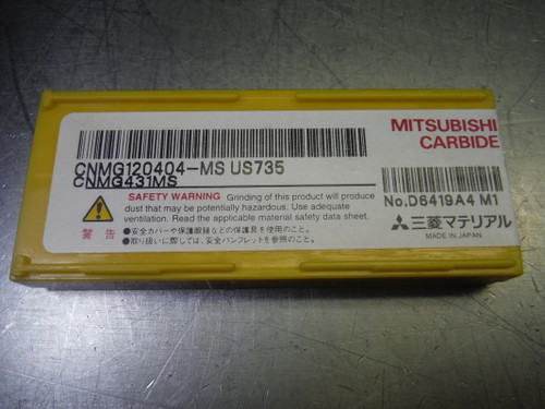 Mitsubishi Carbide Inserts QTY10 CNMG120404-MS / CNMG431MS US735 (LOC1853A)
