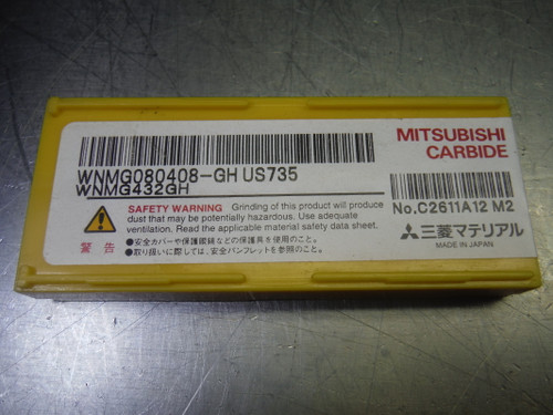 Mitsubishi Carbide Inserts QTY10 WNMG080408-GH / WNMG432GH US735 (LOC1853A)