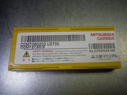 Mitsubishi Carbide Inserts QTY10 CCMT060202 / CCMT21.50.5 US735 (LOC1853A)