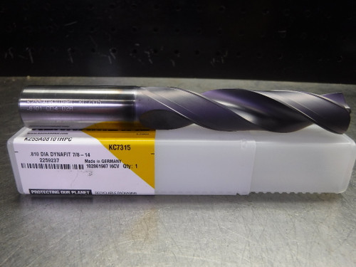 Kennametal .810" Solid Carbide Drill 2 Flute K255A08101HPC KC7315 (LOC1533B)