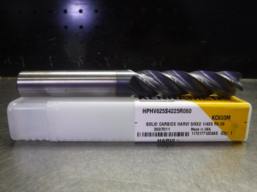 Kennametal 5/8" Solid Carbide Endmill 4 Flute HPHV625S4225R060 KC633M (LOC1241A)