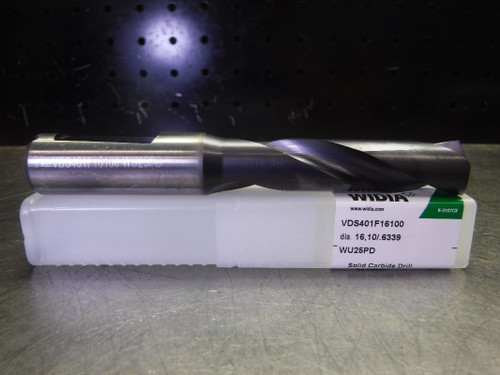 Widia 16.10mm / .6339" Carbide Drill Coolant Thru VDS401F16100 WU25PD (LOC2113C)
