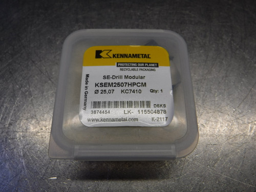 Kennametal Carbide Replaceable Tip Drill QTY1 KSEM2507HPCM KC7410 (LOC2648B)