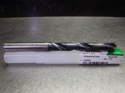 Widia 7.20mm Carbide Drill Coolant Thru VDS402F07200 WU25PD (LOC2959A)