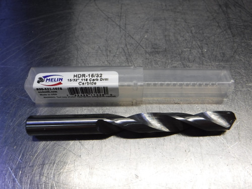 Melin 15/32" 2 Flute Carbide Jobber Drill 15/32" Shank HDR-15/32 (LOC1228C)