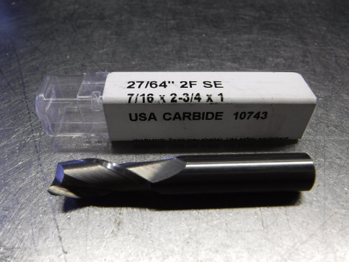 USA Carbide 27/64" 2 Flute carbide Endmill 27/64" 2F SE 7/16x2-3/4x1 (LOC1316B)