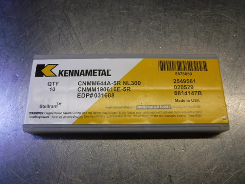 Kennametal Carbide Inserts QTY10 CNMM644A-5R / CNMM190616E-5R NL300 (LOC1763B)